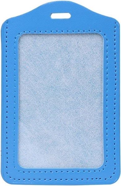 Synthetic ID Card Holder. It is like a luggage tag in portrait orientation.