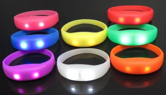 LFSF-06 LED flashing silicone personalised wristband.