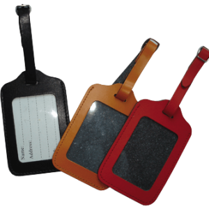 Standard Luggage Tags. Synthetic material. Size: 8.5 x 5cm.