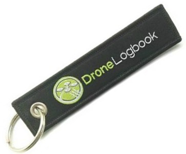 Aviation industry embroidered keyring with detailed logo.
