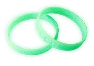 Fluro Silicone Wristband with recessed lettering.