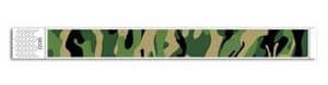 Camouflage army designed disposable wristbands. 