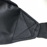 Close up stiching view of a basic custom waist bag.