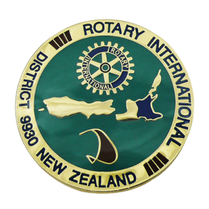 Personalised metal badge for rotary international.