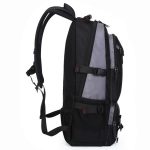 Side view of a 17 inch laptop backpack.