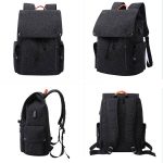 All side view of business laptop backpack.
