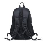 Rear view of a a black cheap laptop backpack.