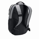 Rear view of durable waterproof laptop backpack.