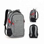 Grey large school laptop backpack showing all views