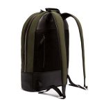 Side rear view of a neoprene mens laptop backpack. Very lightweight and comfortable.