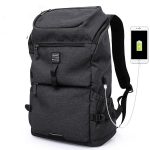 Front view of an outdoor smart travel backpack.