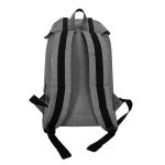 The rear view of a grey coloured Polyester Laptop School Bag.