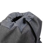 Top drawstring view of a grey coloured Polyester Laptop School Bag.