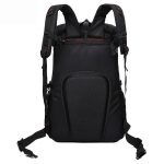 Black slick laptop backpack.