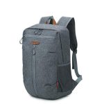 Front view of a grey sports school backpack.