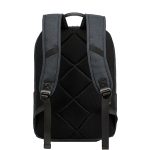Rear view of a super slim laptop backpack.