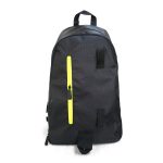 Front view of black teenager school backpack.