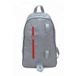 Front view of silver teenager school backpack.