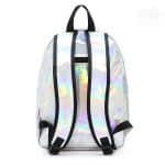 Rear view of custom holographic backpack.