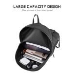 Open view of a black ultra lightweight collapsible backpack.