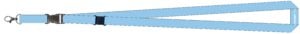 Royal blue 'TEMPORARY' lanyard with white text, a safety breakaway clip, and a metal hook. Ideal for temporary staff, contractors, or event access.